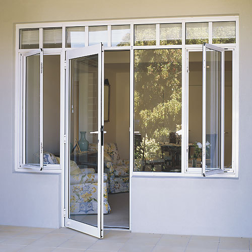 Aluminum door outwards